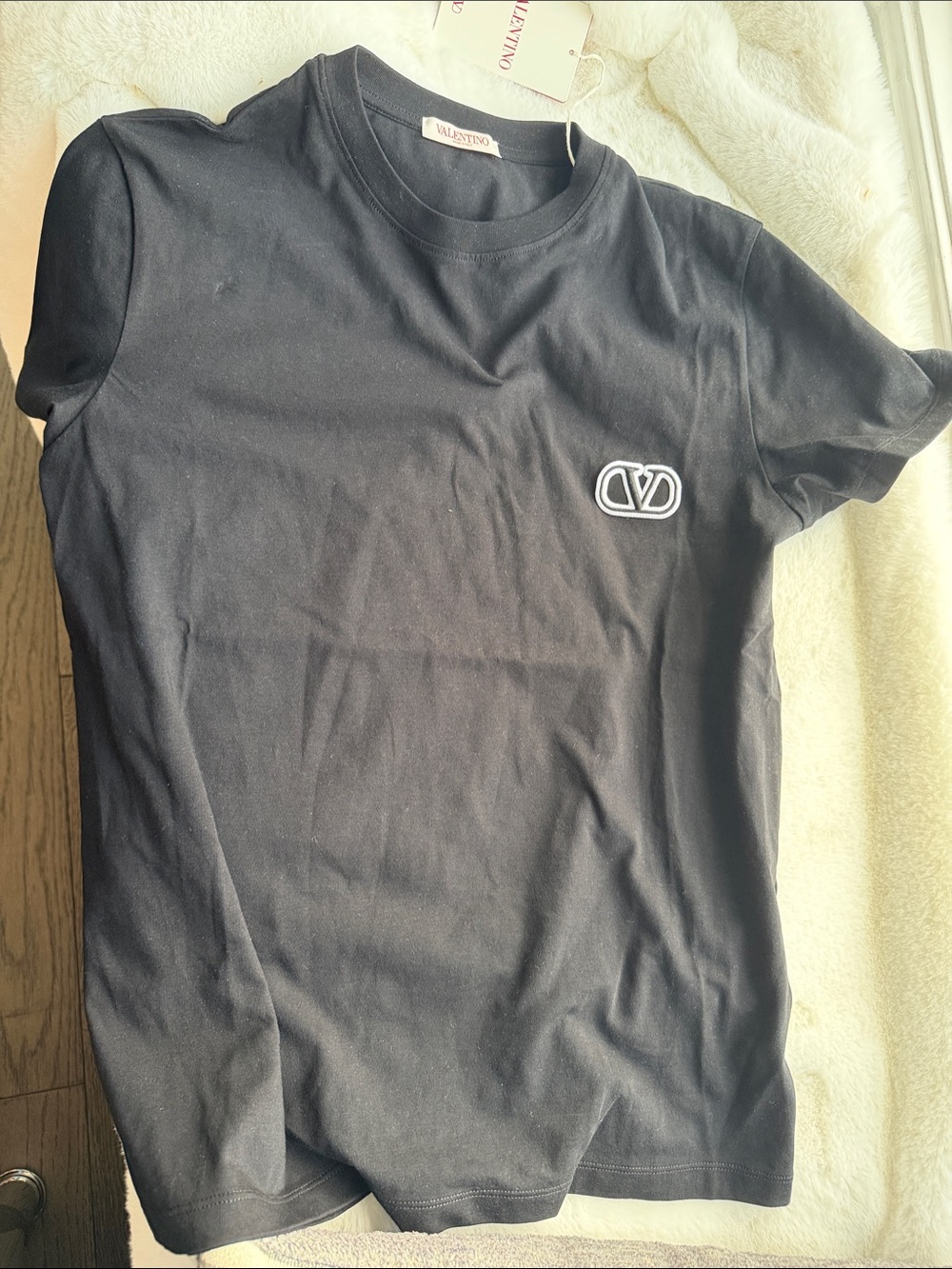 Valentino Black Crewneck with White Logo Patch